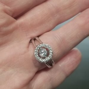 JTV Silver and White Gemstone Ring